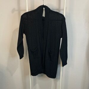 Chic‎ Black Open-Front Cardigan